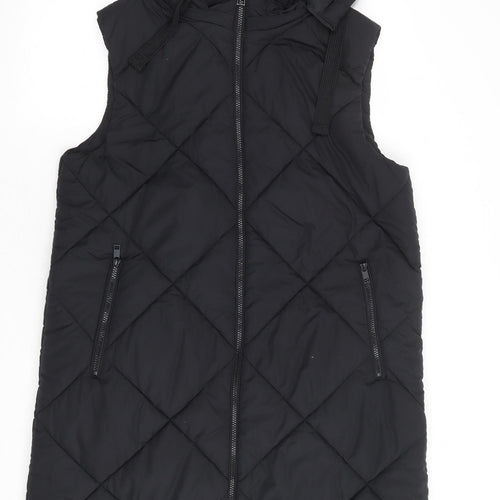 Marks and Spencer Womens Black Gilet Coat Size 16 Zip