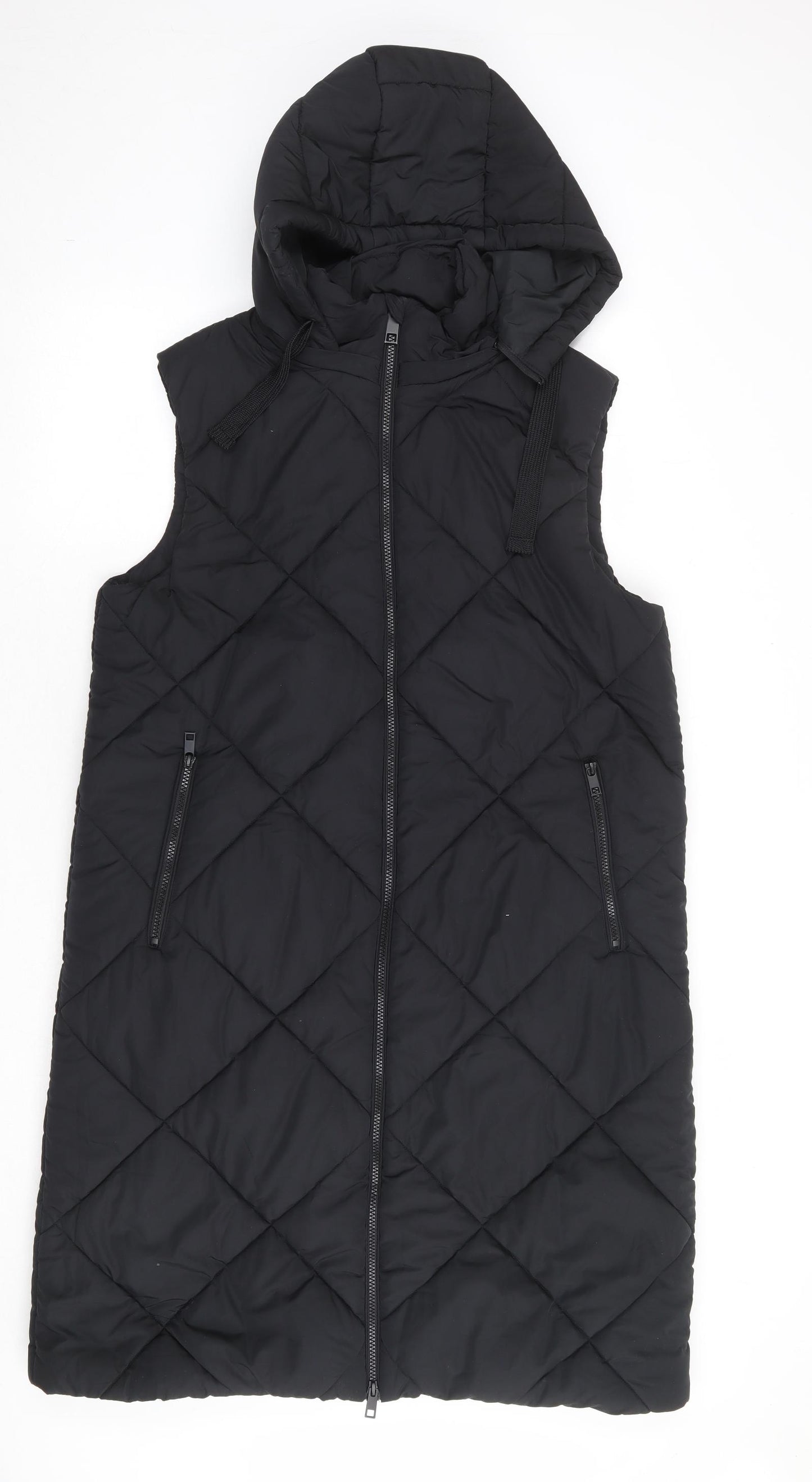Marks and Spencer Womens Black Gilet Coat Size 16 Zip