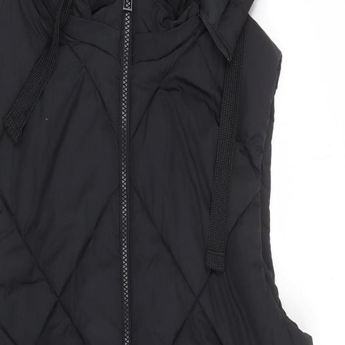 Marks and Spencer Womens Black Gilet Coat Size 16 Zip