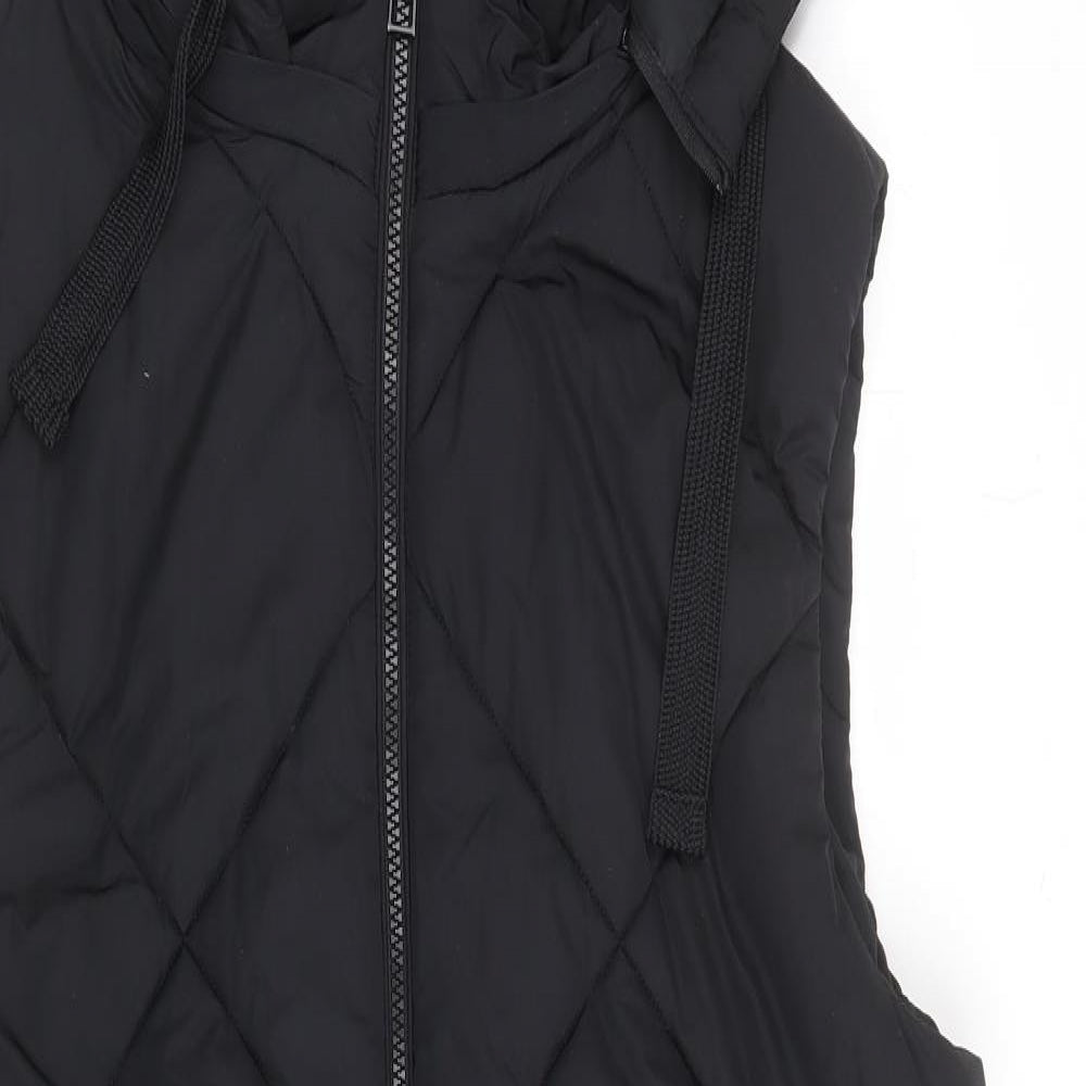 Marks and Spencer Womens Black Gilet Coat Size 16 Zip