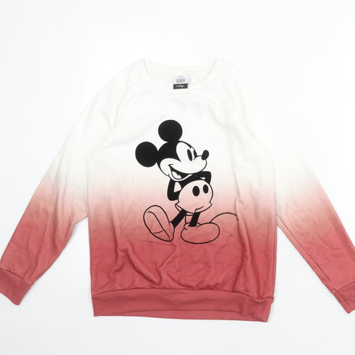 Mickey Inc Girls Multicoloured Cotton Pullover Sweatshirt Size 11-12 Years Pullover - Mickey Mouse