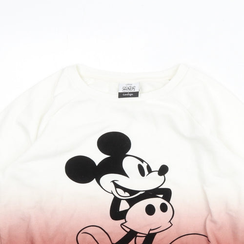 Mickey Inc Girls Multicoloured Cotton Pullover Sweatshirt Size 11-12 Years Pullover - Mickey Mouse
