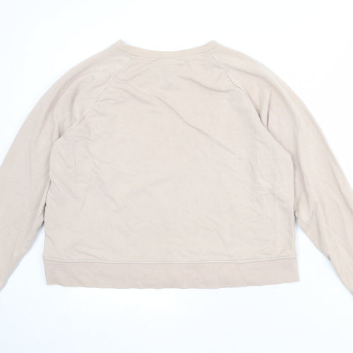H&M Womens Beige Cotton Pullover Sweatshirt Size L Pullover