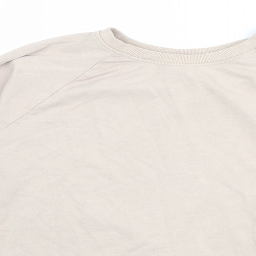 H&M Womens Beige Cotton Pullover Sweatshirt Size L Pullover