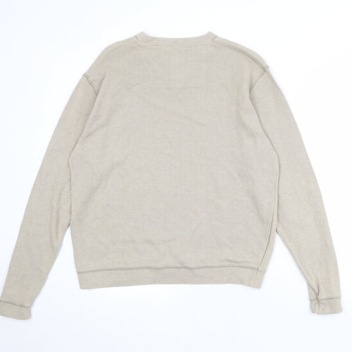 O-Club Mens Beige Cotton Pullover Sweatshirt Size L