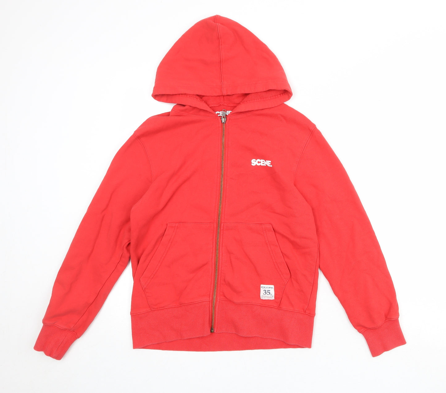 Scene Womens Red Polyester Full Zip Hoodie Size XS Zip