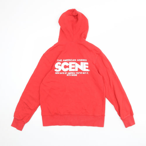 Scene Womens Red Polyester Full Zip Hoodie Size XS Zip
