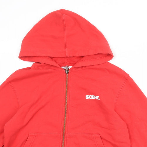 Scene Womens Red Polyester Full Zip Hoodie Size XS Zip