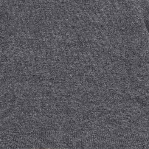 Marks and Spencer Womens Grey Round Neck Geometric Polyester Pullover Jumper Size M - Stars
