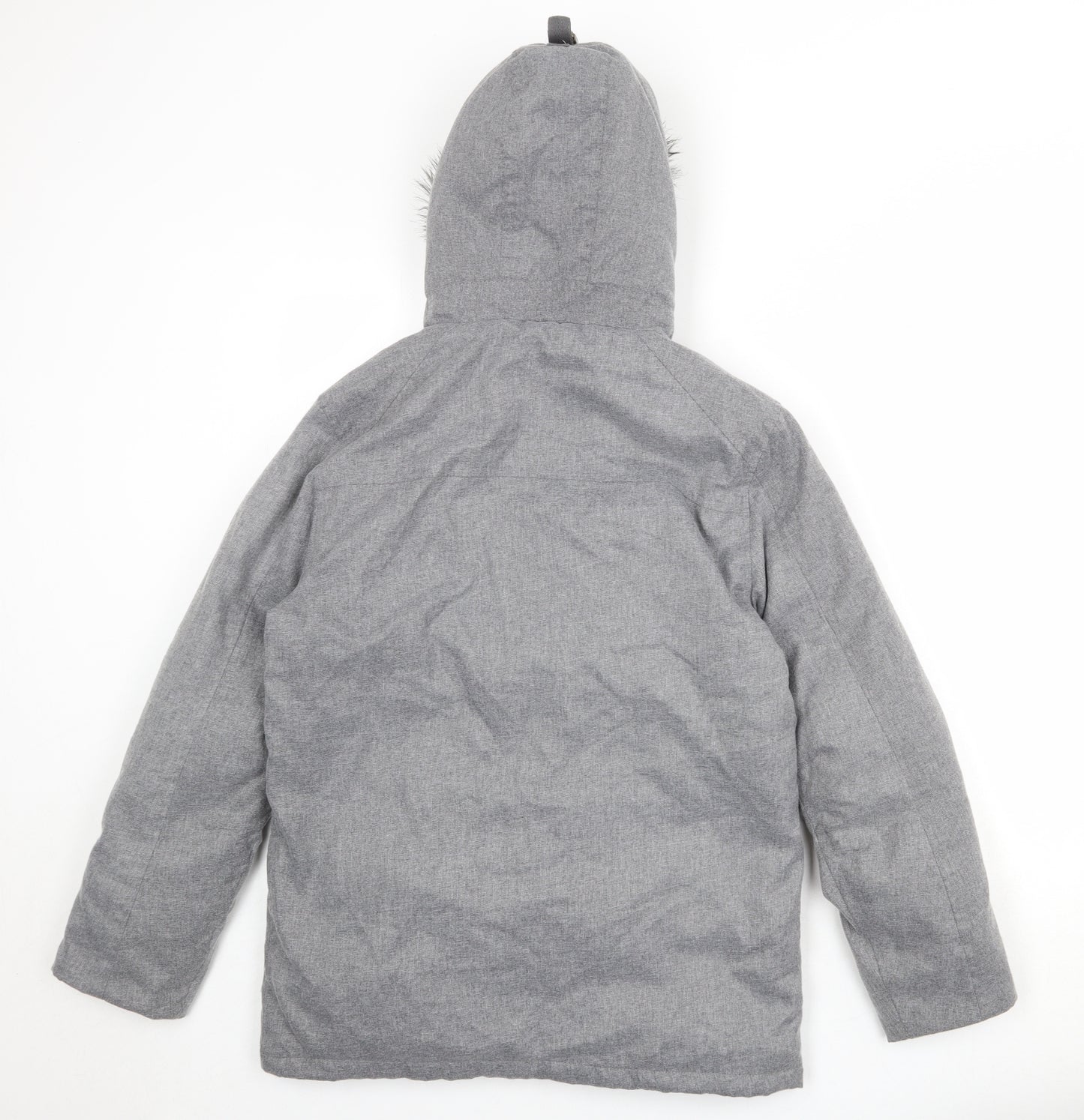 NEXT Boys Grey Basic Coat Coat Size 13 Years Zip