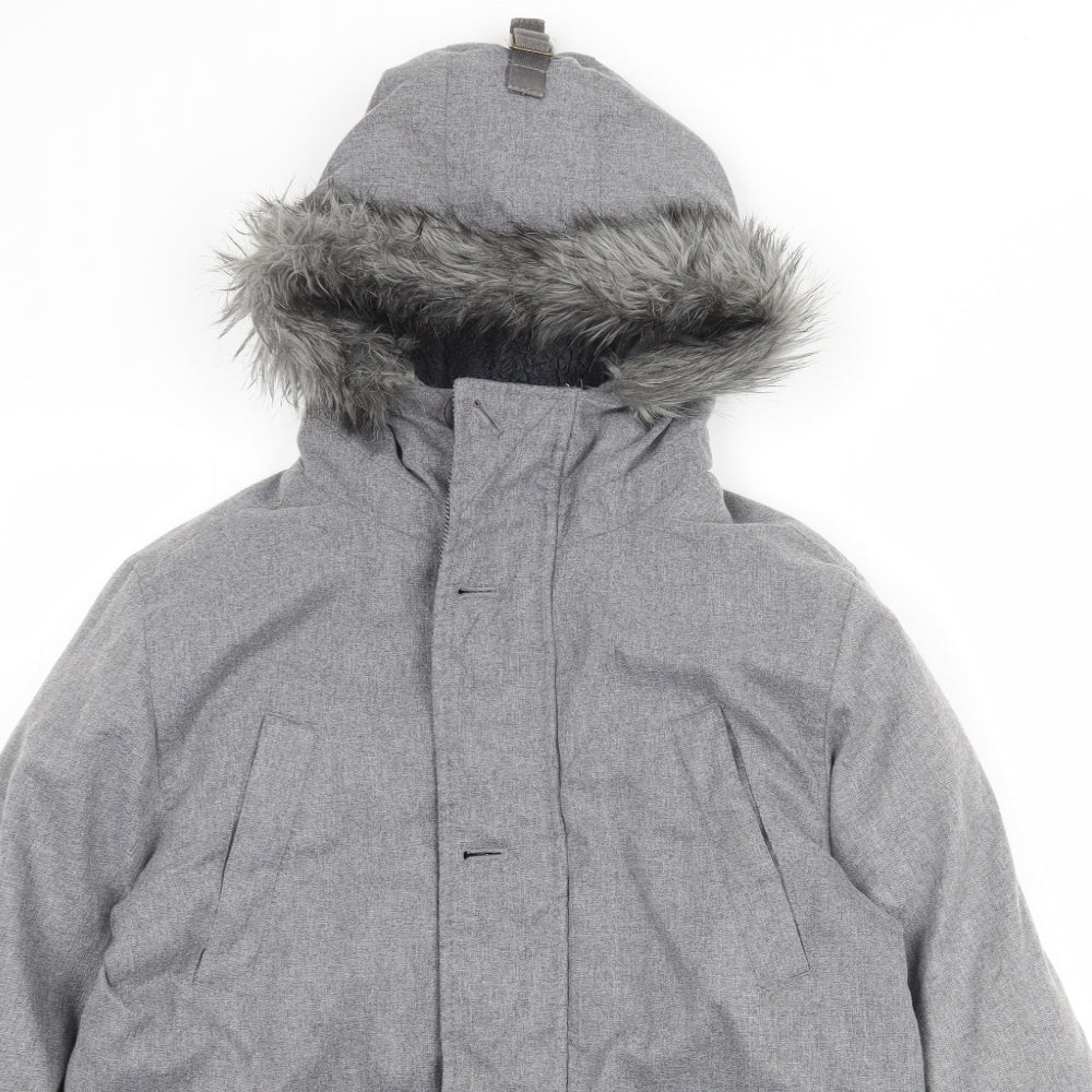 NEXT Boys Grey Basic Coat Coat Size 13 Years Zip