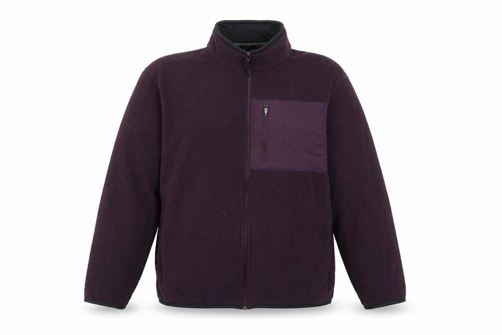 Front view of Marks & Spencer men’s purple jacket, size L, zip