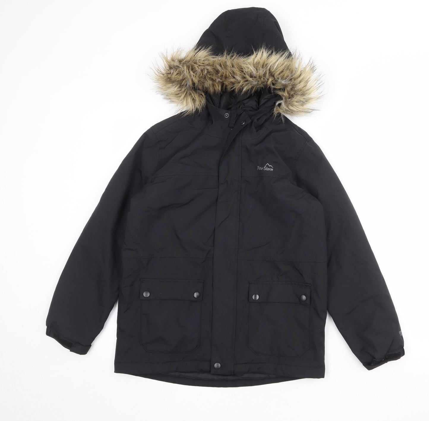Peter Storm Boys Black Windbreaker Jacket Size 11-12 Years Zip