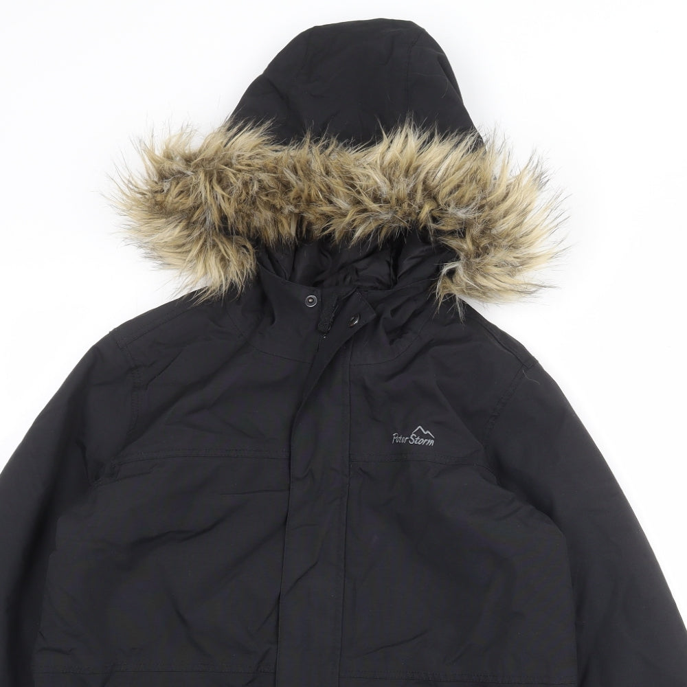 Peter Storm Boys Black Windbreaker Jacket Size 11-12 Years Zip