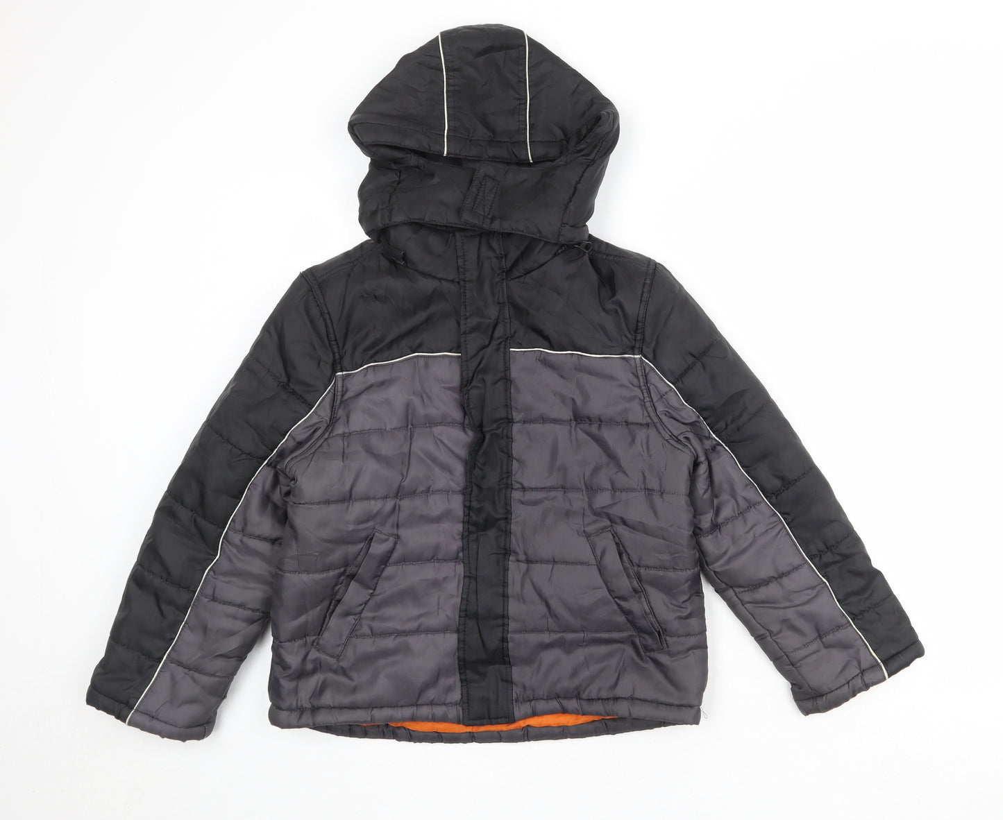 Ladybird Boys Black Quilted Jacket Size 10-11 Years Zip