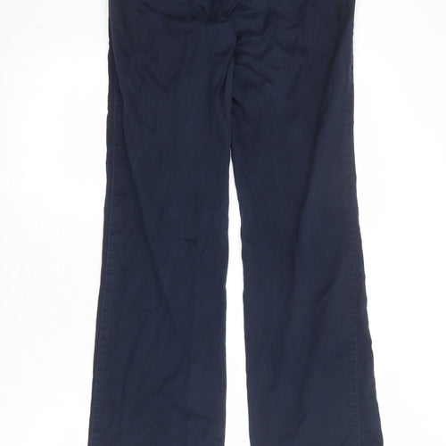 Mango Womens Blue Polyester Trousers Size 8 Regular Zip