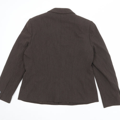 Marks and Spencer Womens Brown Polyester Jacket Blazer Size 14
