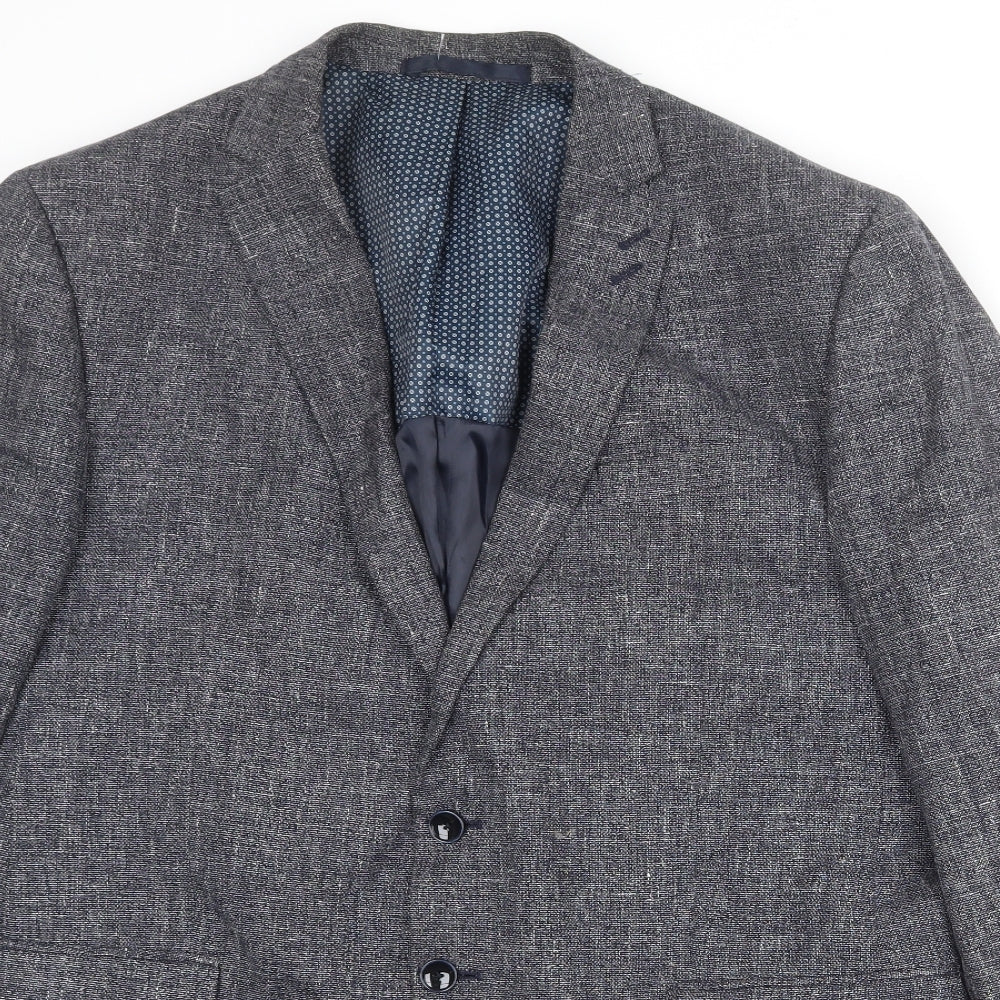 Autograph Mens Grey Cotton Jacket Blazer Size 44 Regular