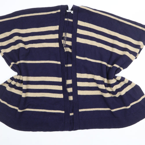 Gap Womens Blue V-Neck Striped Nylon Cardigan Jumper One Size