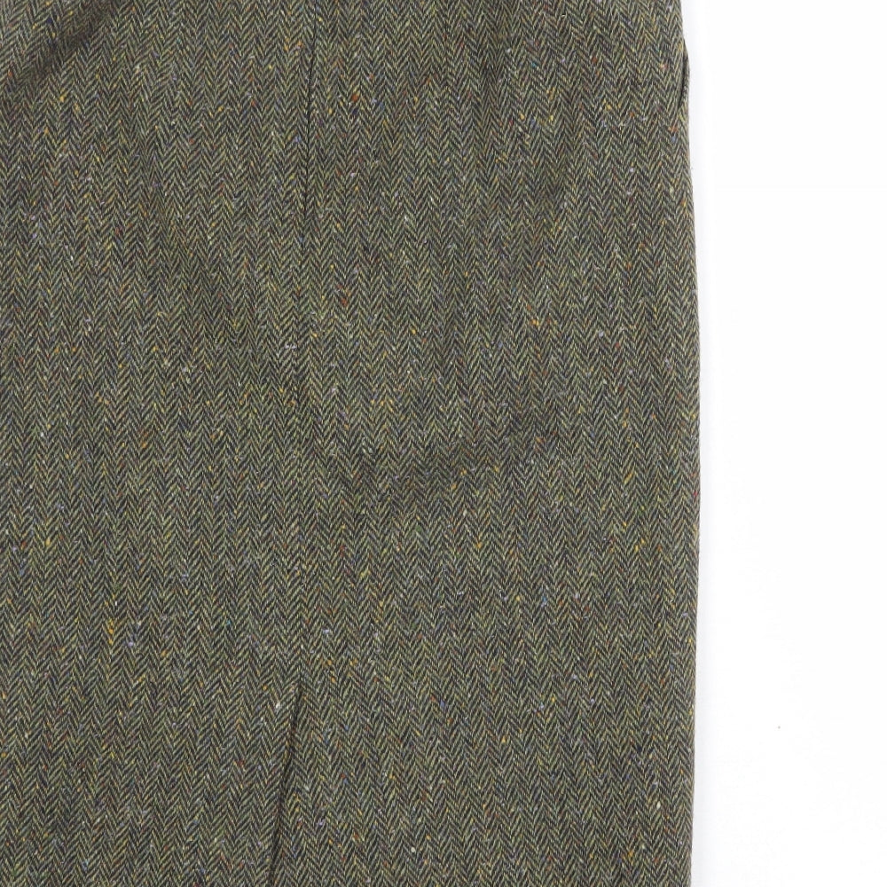 Brendella Womens Multicoloured Herringbone Wool A-Line Skirt Size 10 Zip