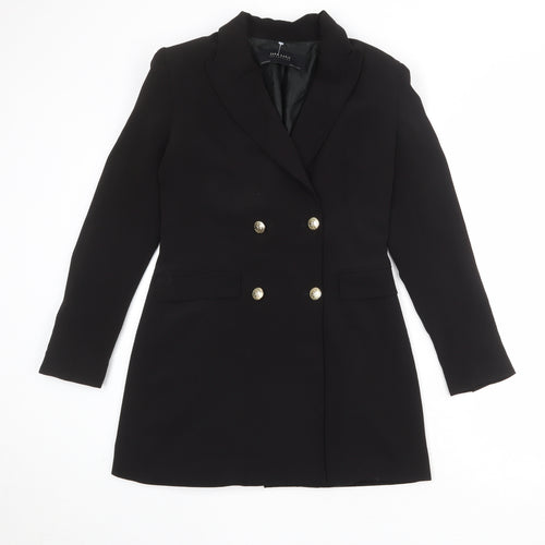 Zara Womens Black Polyester Jacket Blazer Size S - Longline