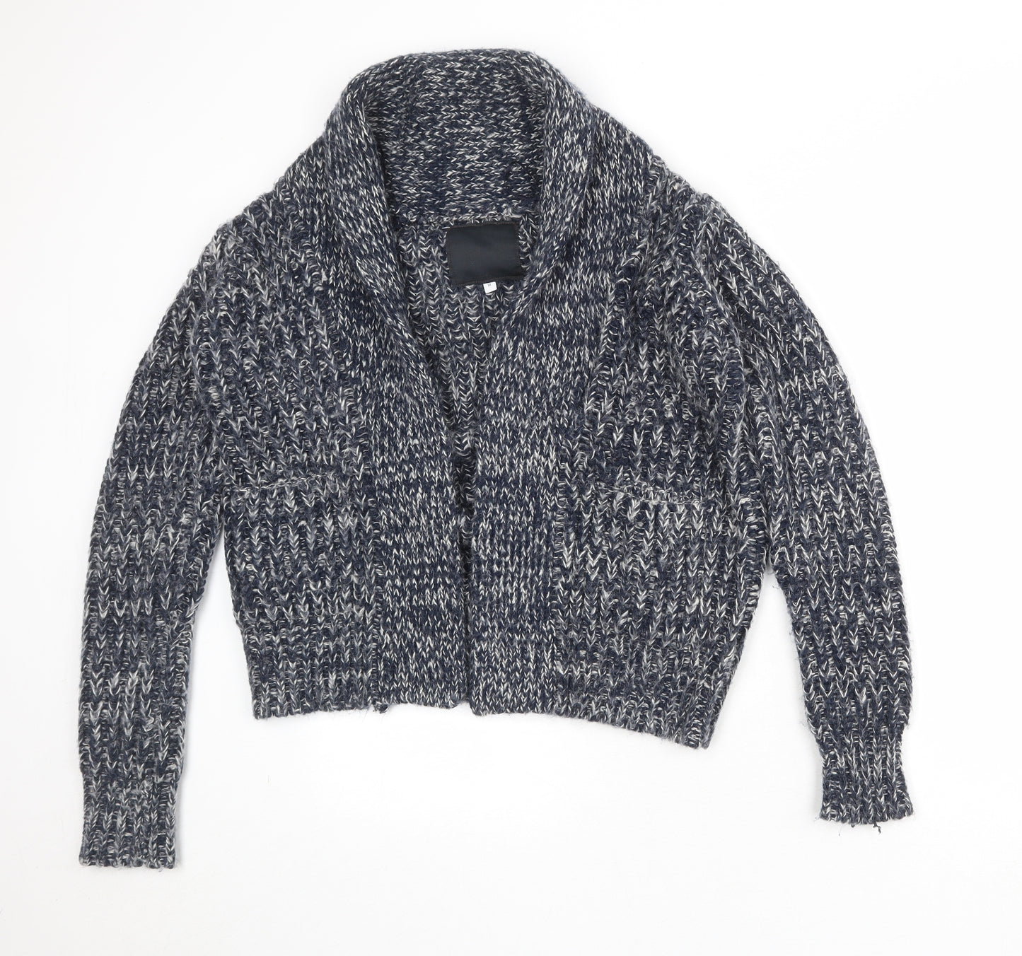 New Look Womens Blue Collared Acrylic Cardigan Jumper Size 10