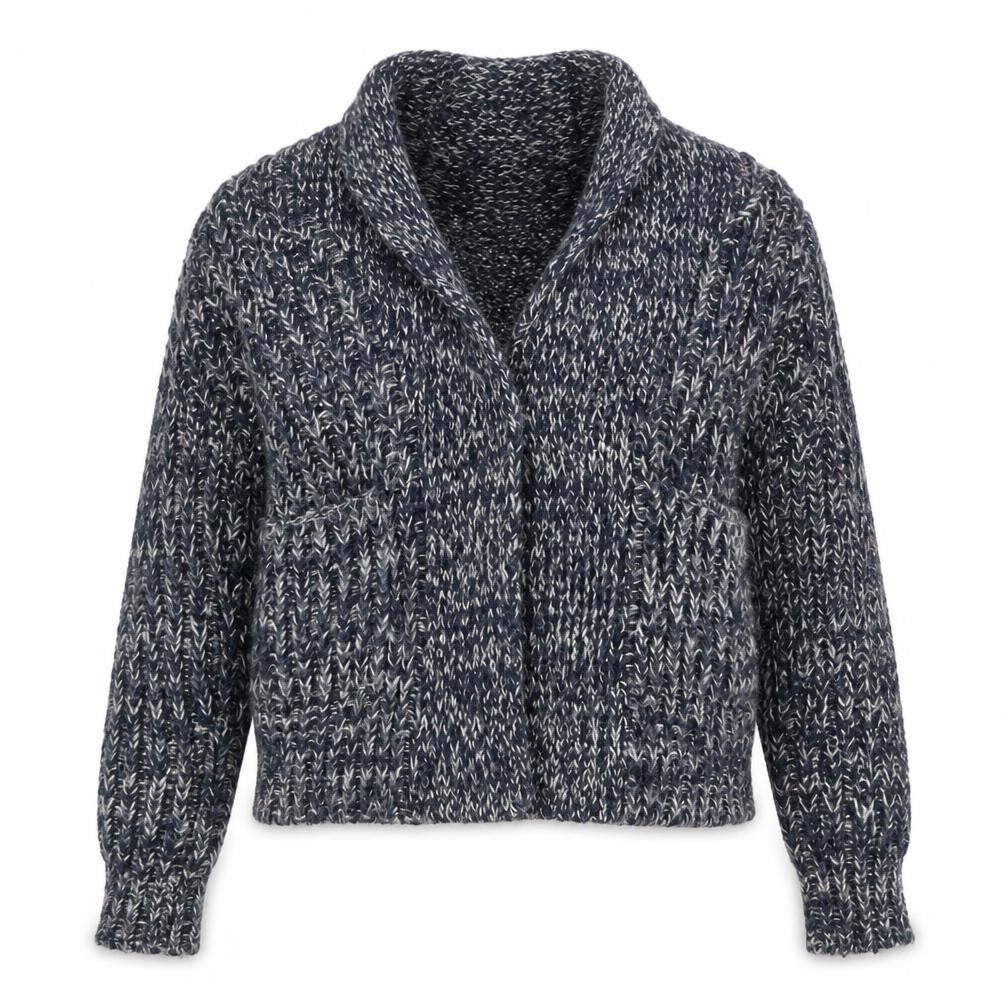 New Look Womens Blue Collared Acrylic Cardigan Jumper Size 10