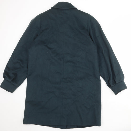 Me-Jay Womens Green Overcoat Coat Size M Button