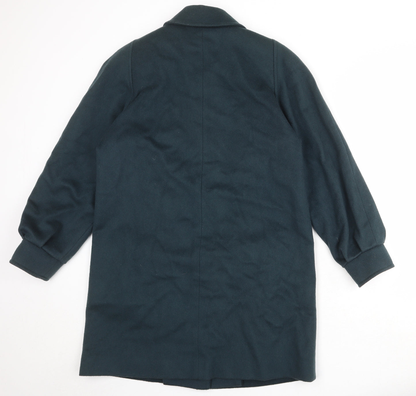 Me-Jay Womens Green Overcoat Coat Size M Button