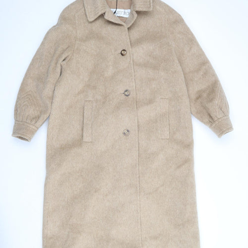 Eastex Womens Beige Overcoat Coat Size 14 Button