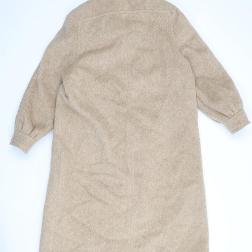 Eastex Womens Beige Overcoat Coat Size 14 Button