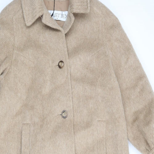 Eastex Womens Beige Overcoat Coat Size 14 Button