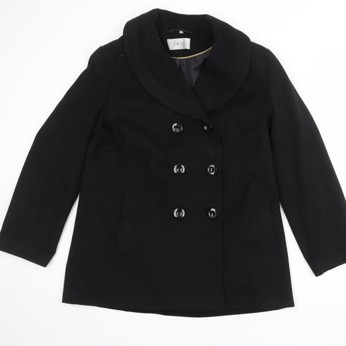 EWM Womens Black Jacket Size 14 Button