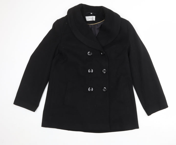 EWM Womens Black Jacket Size 14 Button
