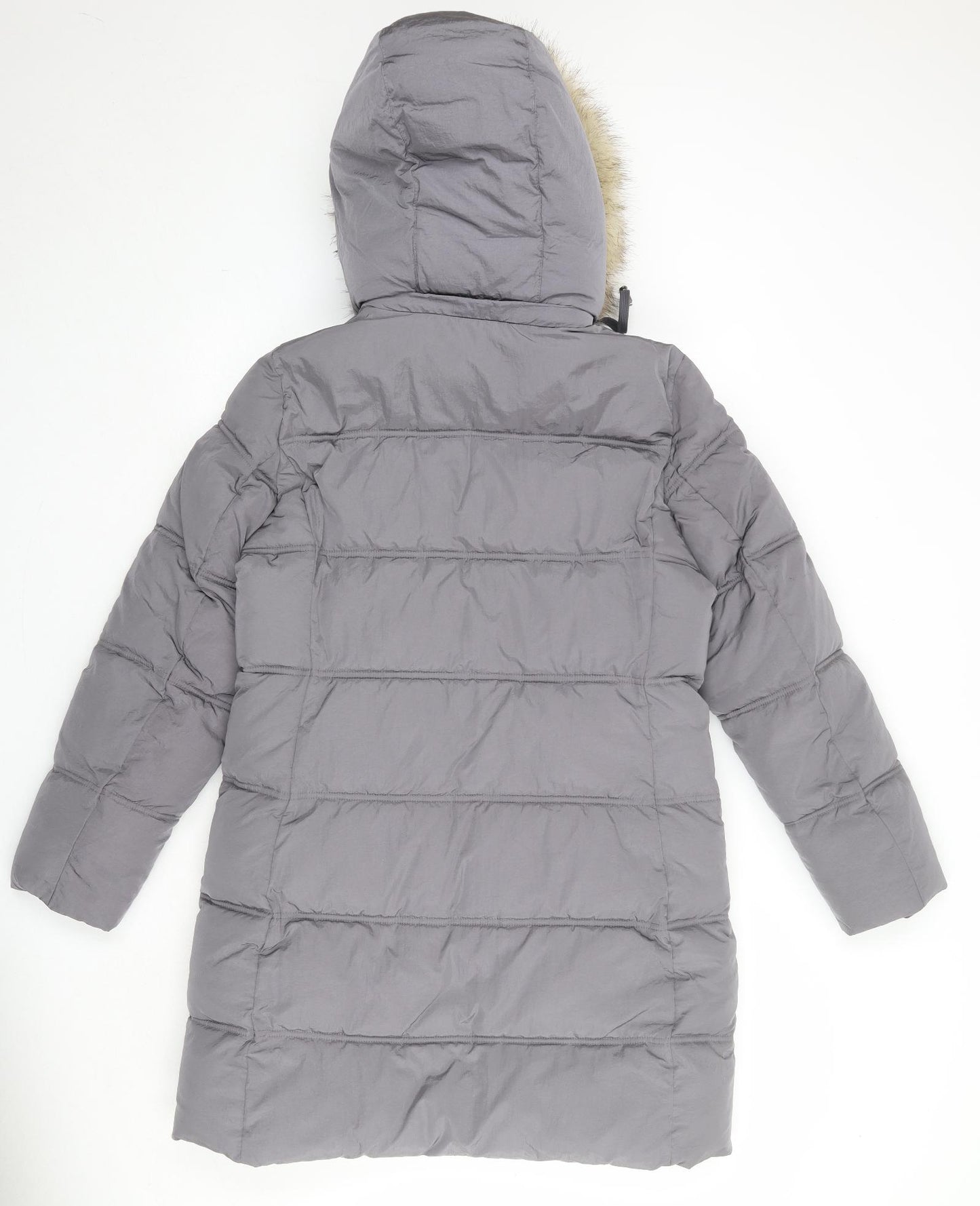 Marks and Spencer Womens Grey Quilted Coat Size 12 Zip