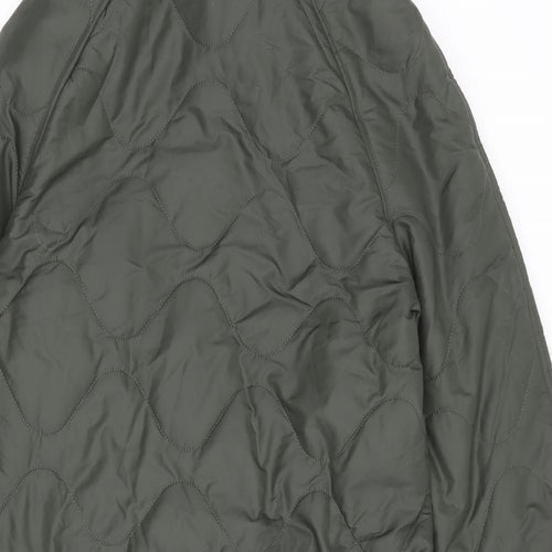 Marks and Spencer Womens Green Quilted Coat Size 12 Zip