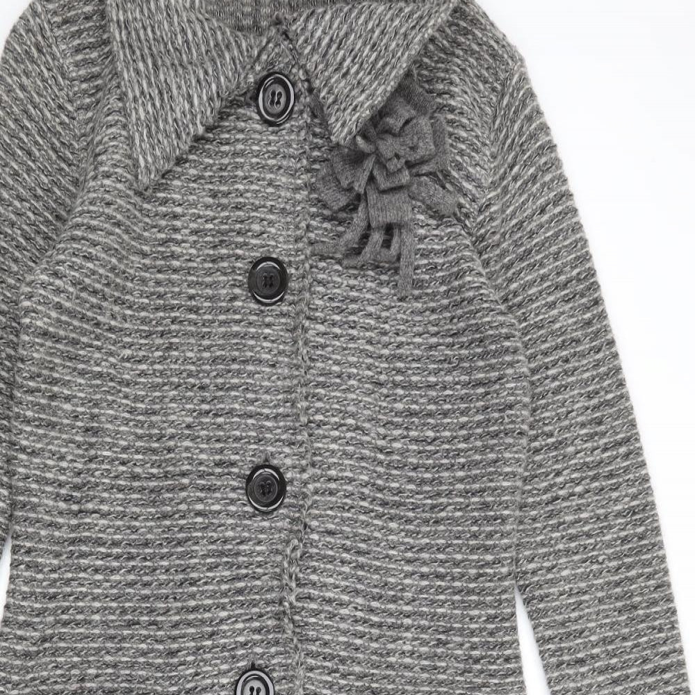 Autograph Womens Grey Geometric Overcoat Coat Size 14 Button