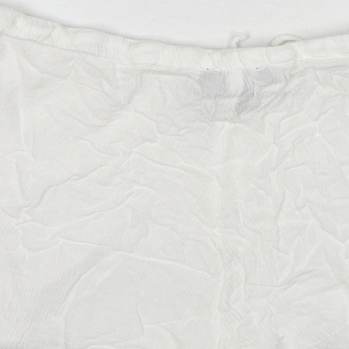 New Look Womens White Viscose Basic Shorts Size M Regular Drawstring