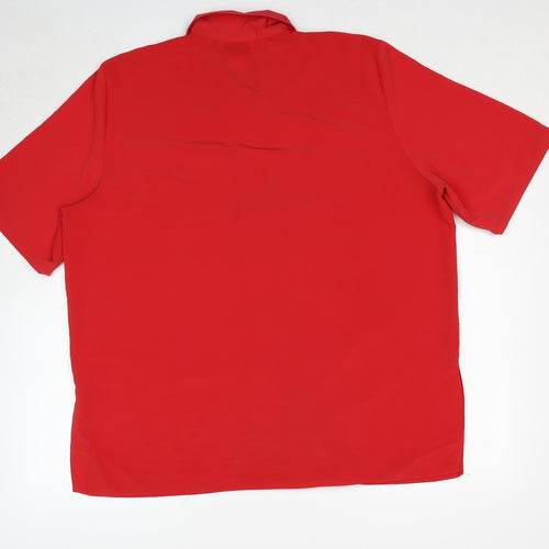Eye Catch London Womens Red Polyester Basic Button-Up Size 18 Collared