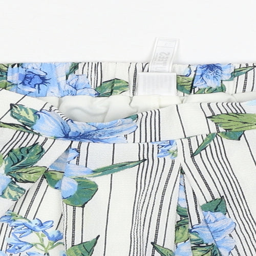 Beautees Womens Multicoloured Striped Polyester Basic Shorts Size L Regular Pull On - Floral