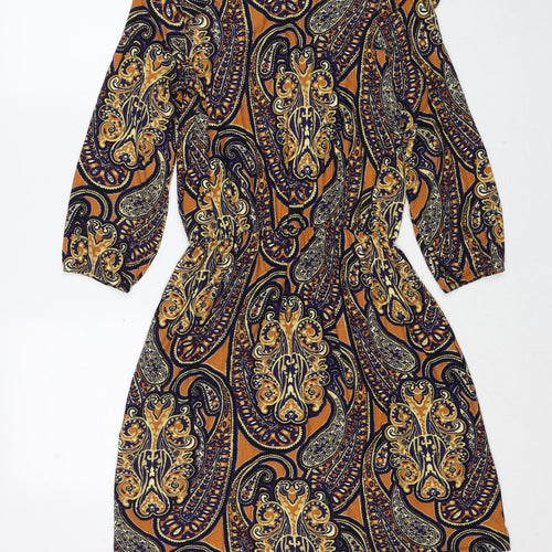 NEXT Womens Multicoloured Paisley Polyester Fit & Flare Size 8 V-Neck Pullover