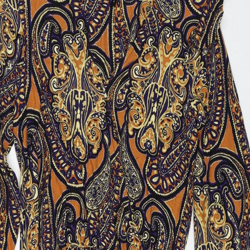 NEXT Womens Multicoloured Paisley Polyester Fit & Flare Size 8 V-Neck Pullover