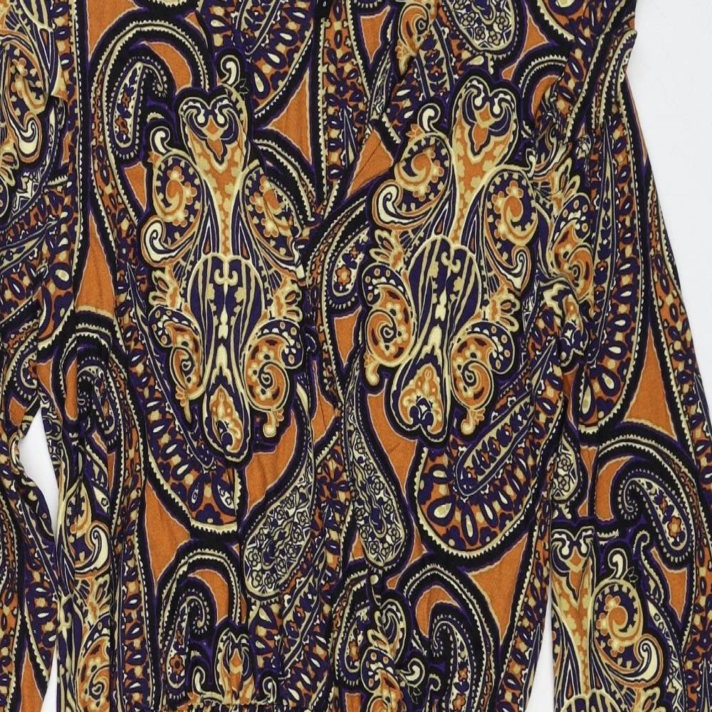 NEXT Womens Multicoloured Paisley Polyester Fit & Flare Size 8 V-Neck Pullover