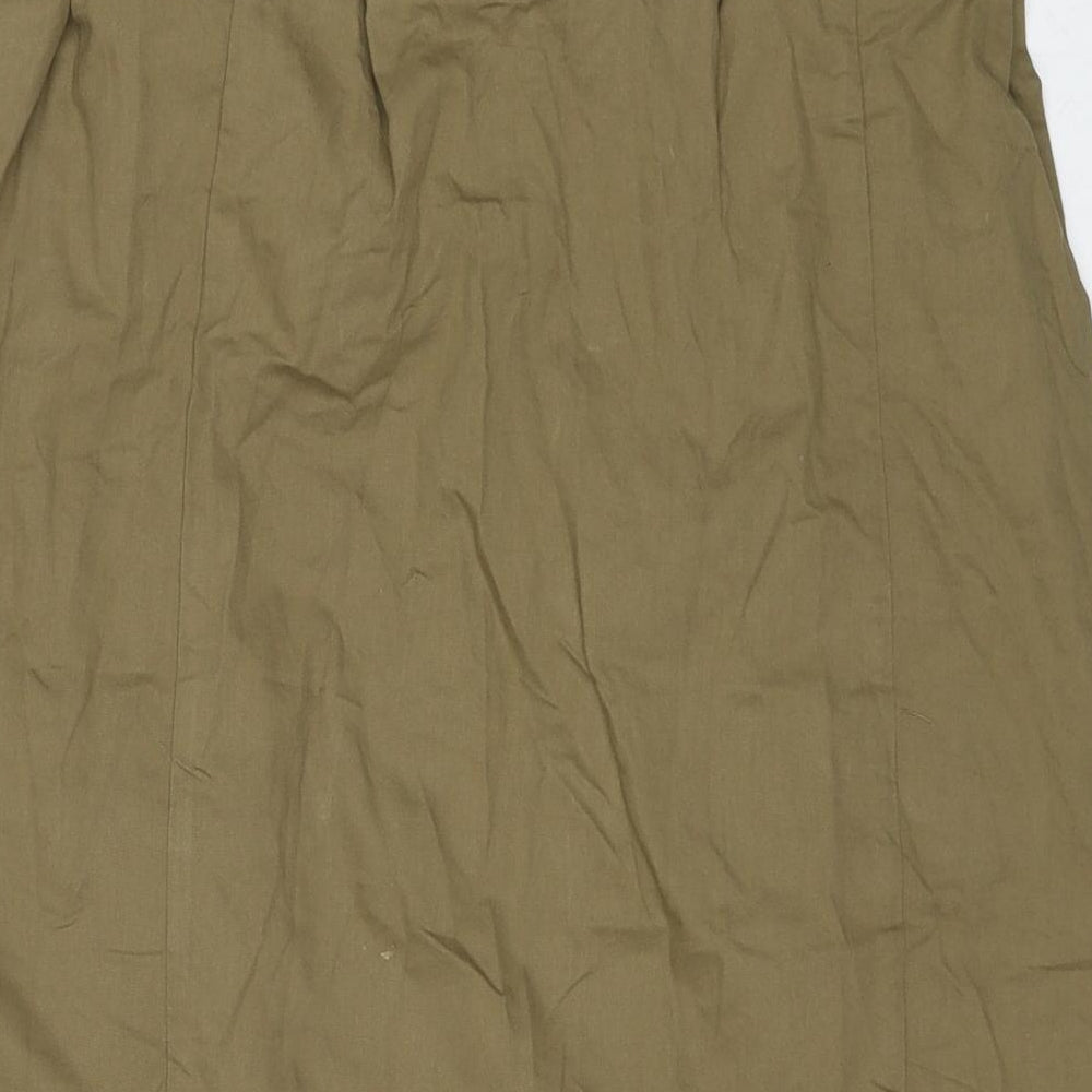 H&M Womens Green Cotton Cargo Skirt Size 12 Zip - Belt Included