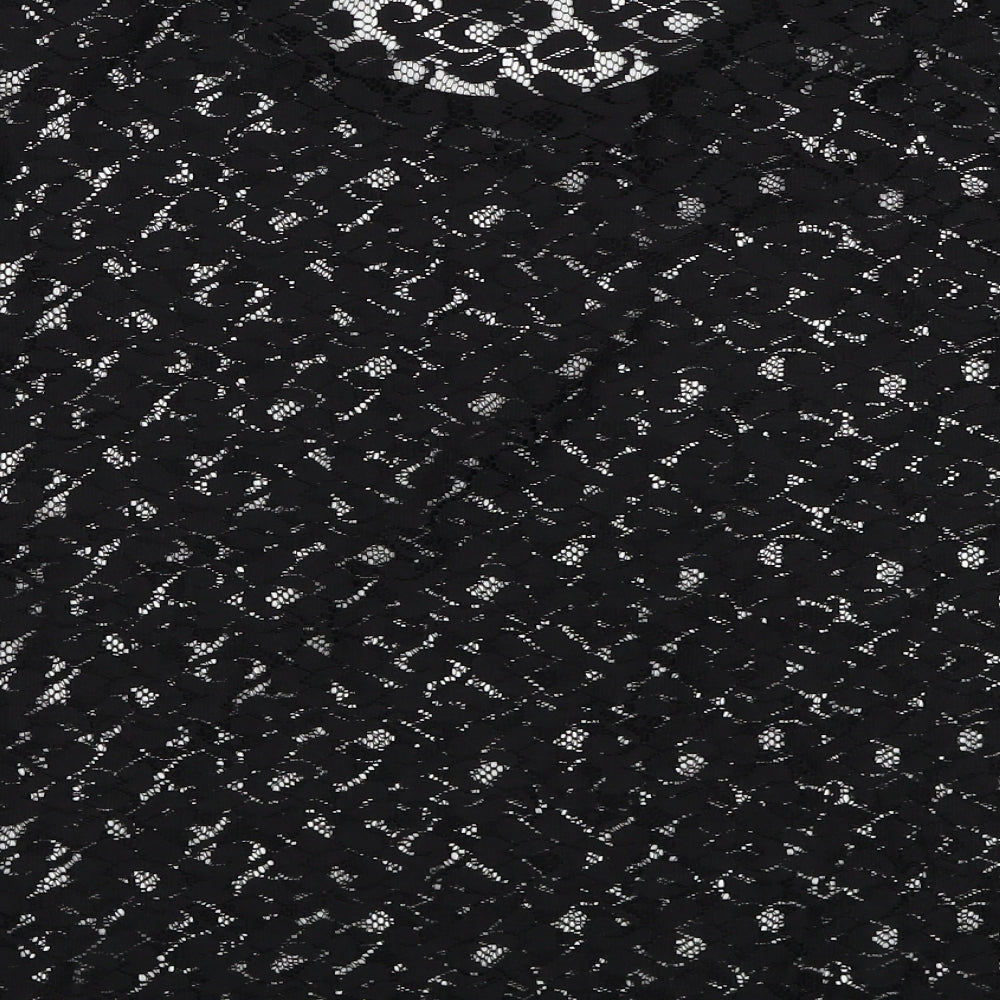H&M Womens Black Floral Cotton Basic T-Shirt Size M Round Neck