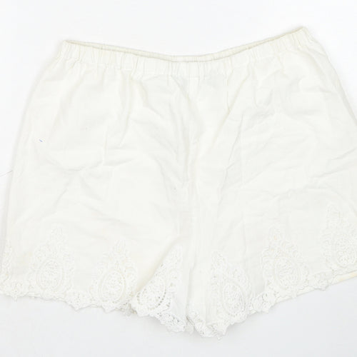 Polo Ralph Lauren Girls White Cotton Boyfriend Shorts Size 14 Years Regular