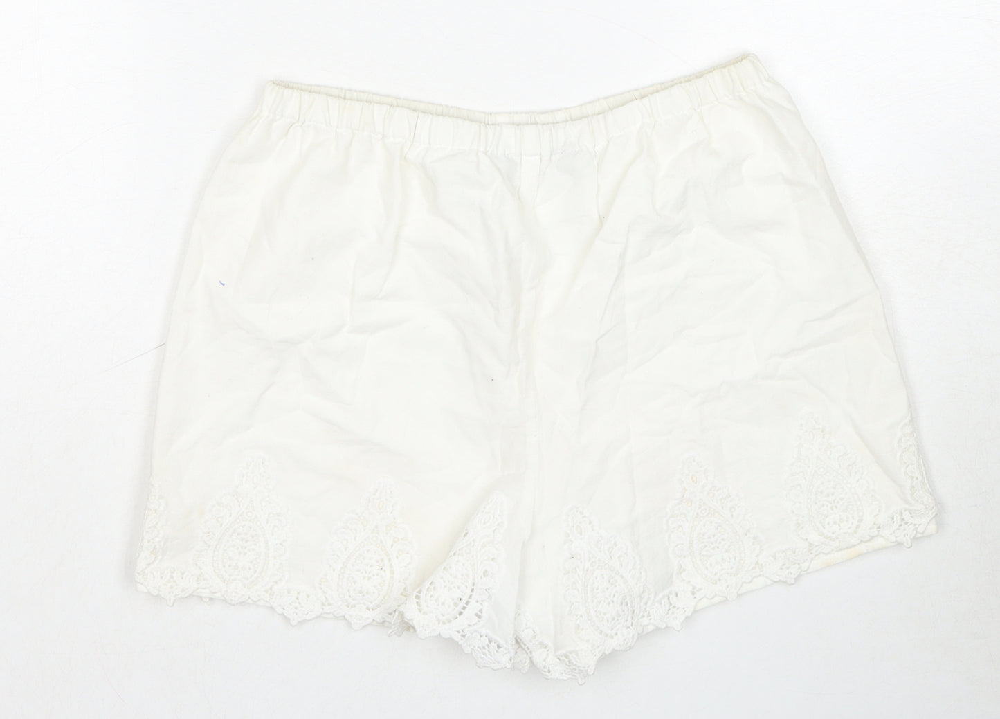 Polo Ralph Lauren Girls White Cotton Boyfriend Shorts Size 14 Years Regular