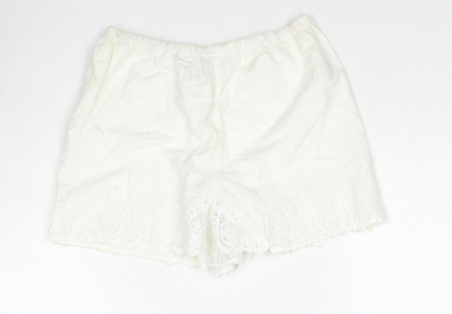 Polo Ralph Lauren Girls White Cotton Boyfriend Shorts Size 14 Years Regular