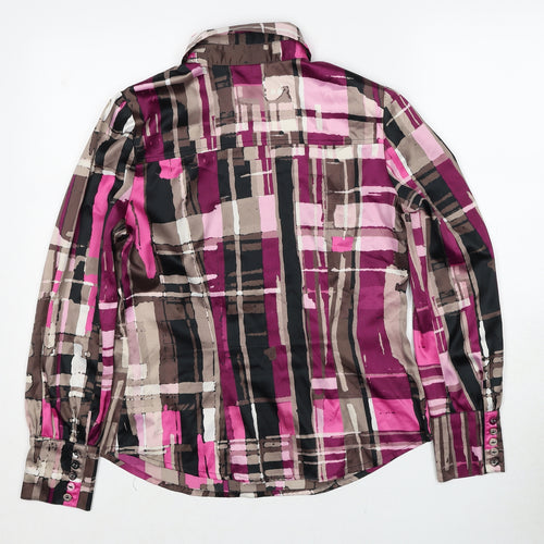 NEXT Womens Multicoloured Geometric Polyester Basic Button-Up Size 12 Collared