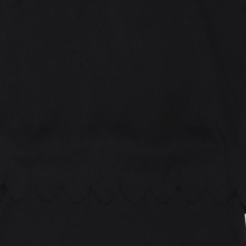 PRETTYLITTLETHING Womens Black Polyester Shift Size 10 Round Neck Pullover